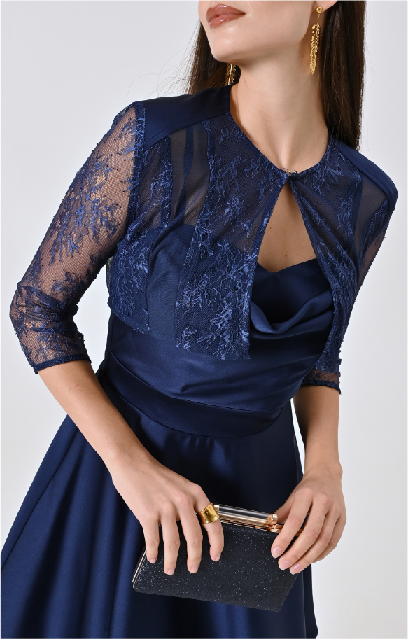 Coprispalle Blu in Raso