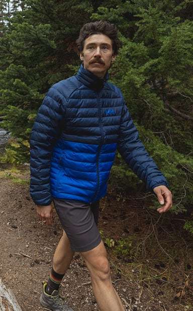 Man hiking in Helly Hansen gear