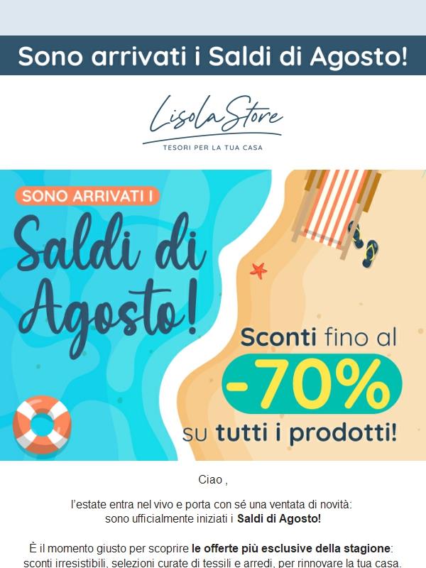 L’estate chiama: sono arrivati i Saldi d’Agosto con sconti fino al - 70%