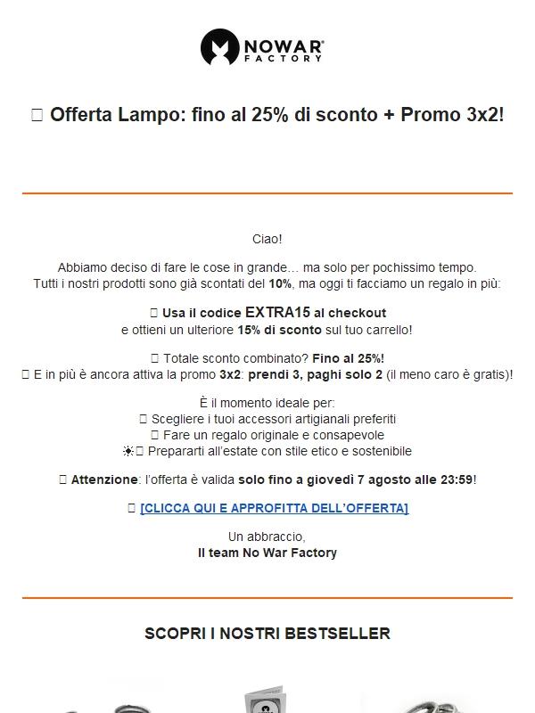 Offerta Estate ! Coupon 15% di sconto su tutto!