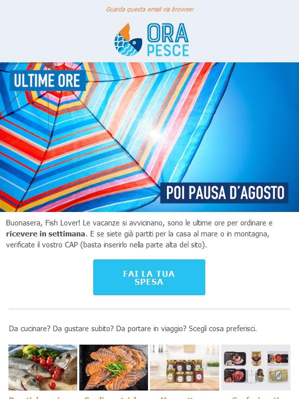 Ultime ore, Fish Lover: ordina subito per ricevere prima della pausa.