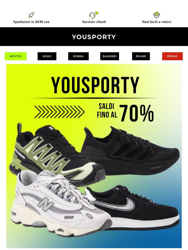 💥 FUORI TUTTO Nike, Adidas, New Balance e Salomon - YOUSPORTY 👟