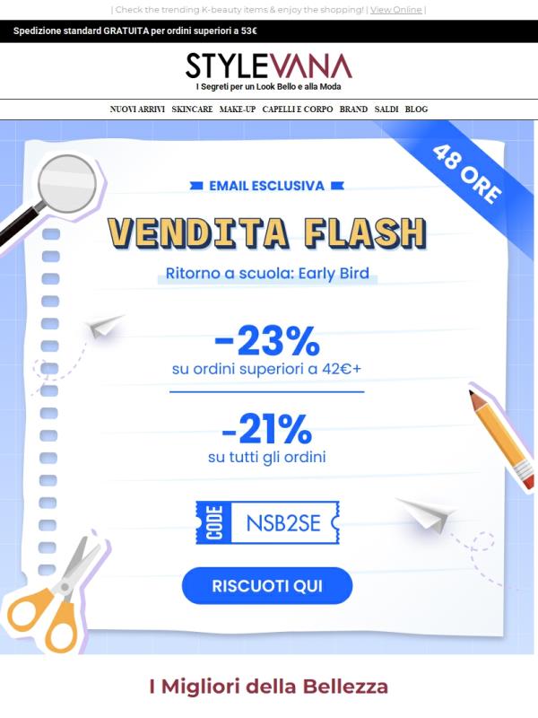🔥Coupon offerta lampo: 23% di sconto su tutto!