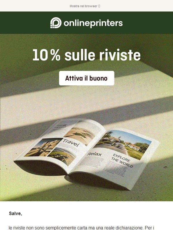 10 % su riviste che lasciano il segno
