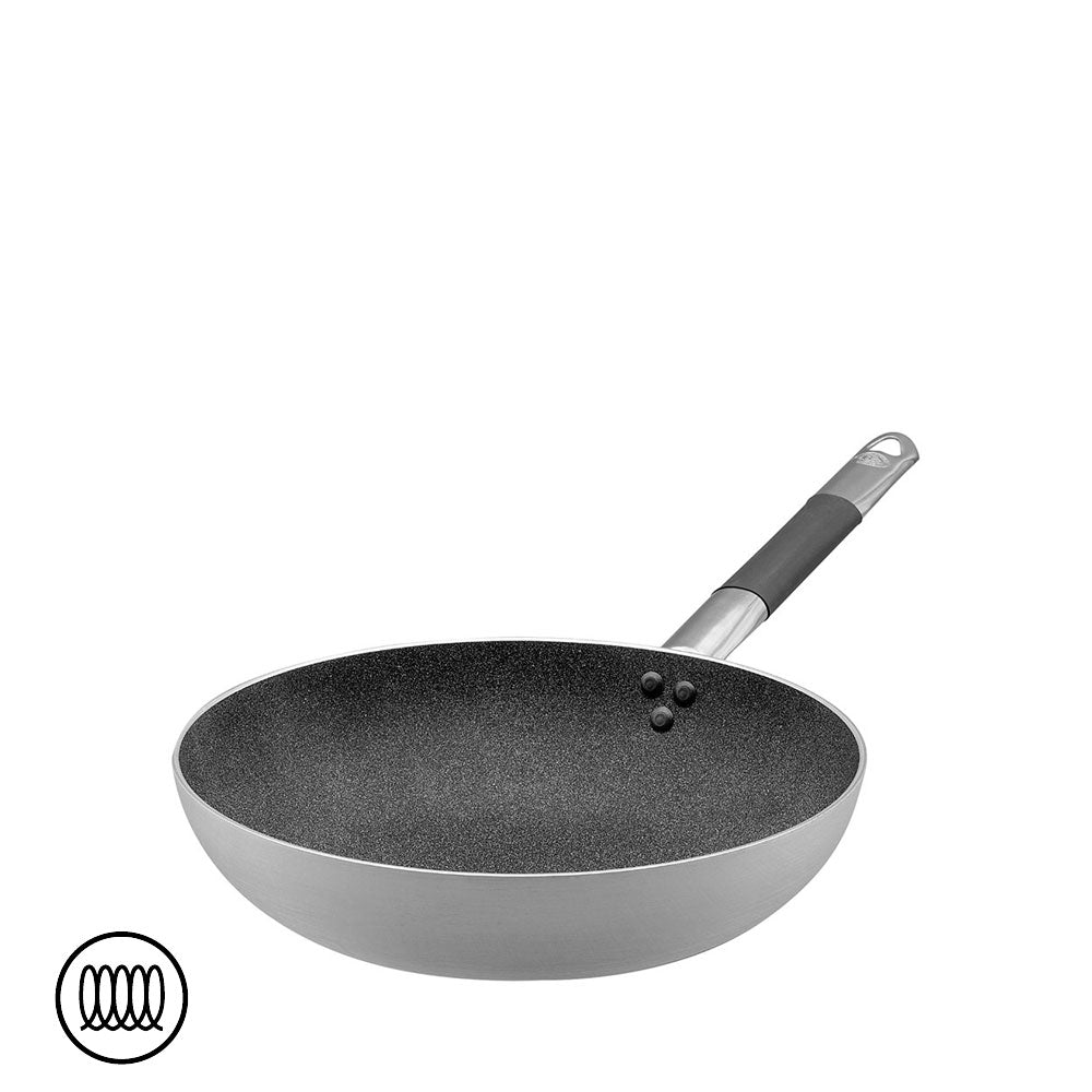 SharkSkin Cool Non-Stick Induction Aluminum Flared Frying Pan with Stainless Steel Handle - 24 cm