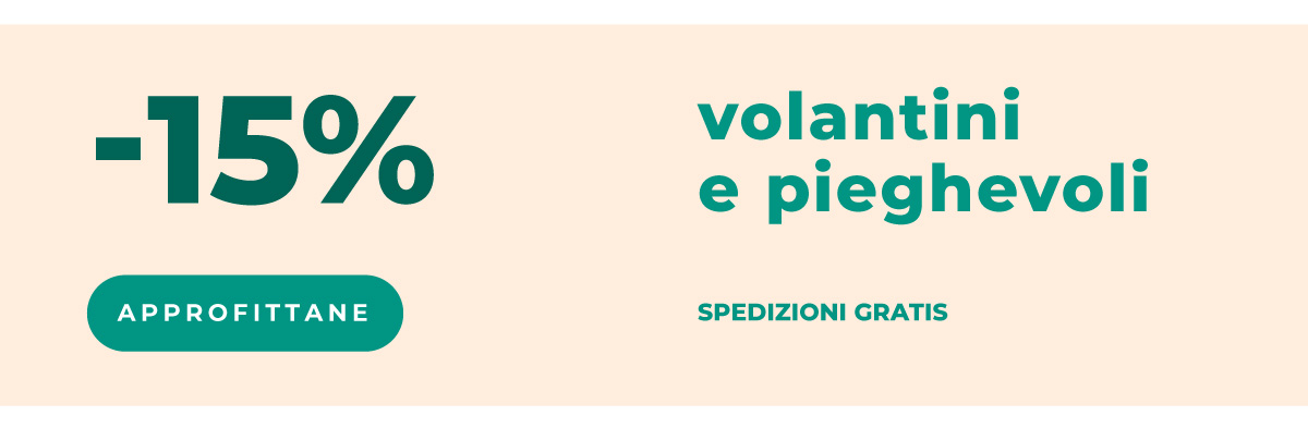 Volantini e pieghevoli al -15%