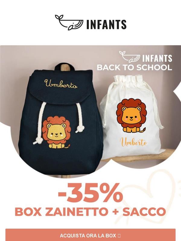 Il set perfetto per il suo rientro… oggi con il 35% di sconto 💙