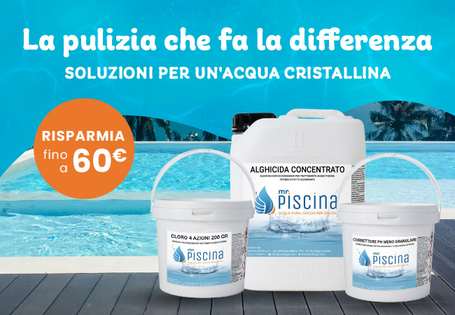 prodotti chimici per
piscina in promo con codice sconto