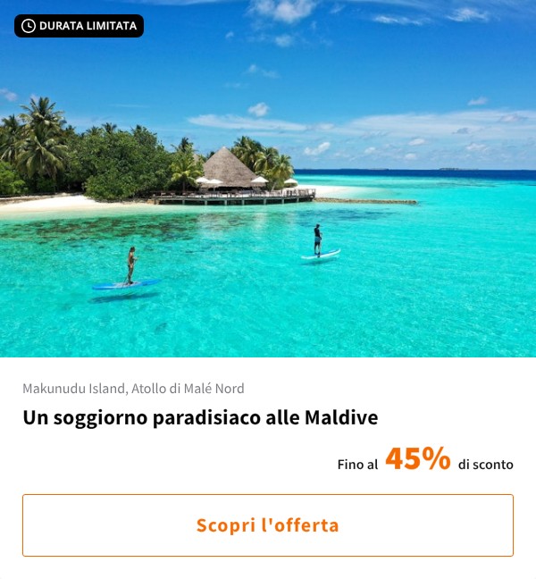Un soggiorno paradisiaco alle Maldive
