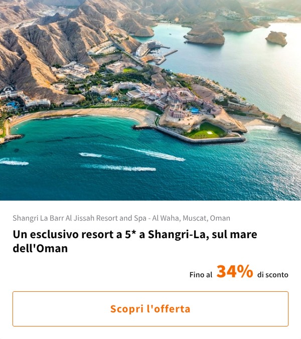Un esclusivo resort a 5* a Shangri-La, sul mare dell'Oman