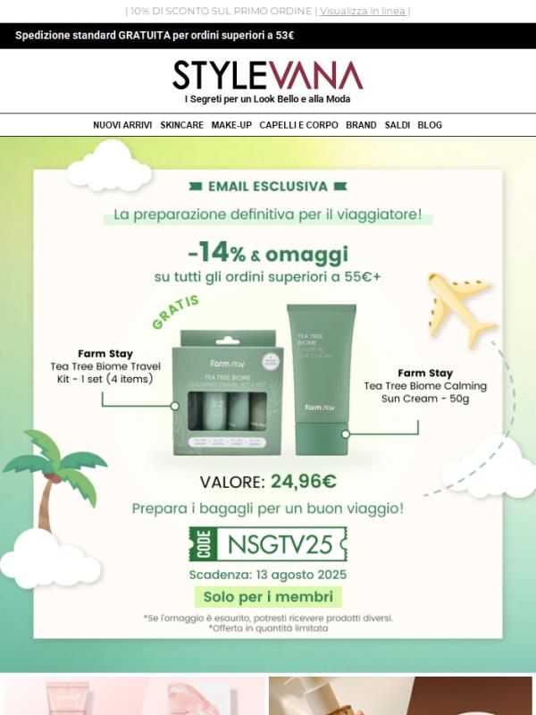 Richiedi il Kit Felicità da Viaggio 🧳 Routine Completa per la Cura della Pelle in un Unico Set ✨