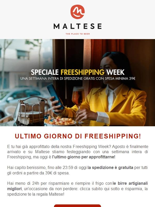 Ultimo giorno di Freeshipping Week!