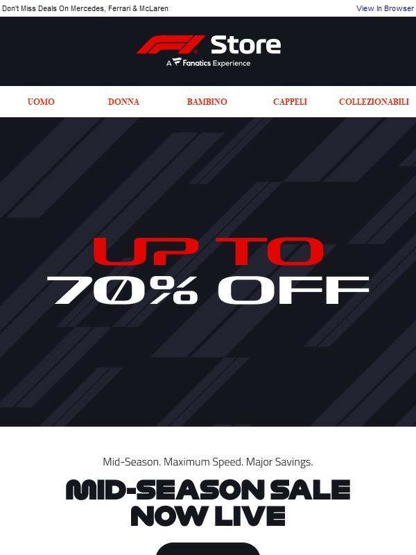 HUGE UP TO 70% OFF MID-SEASON SALE NOW LIVE!