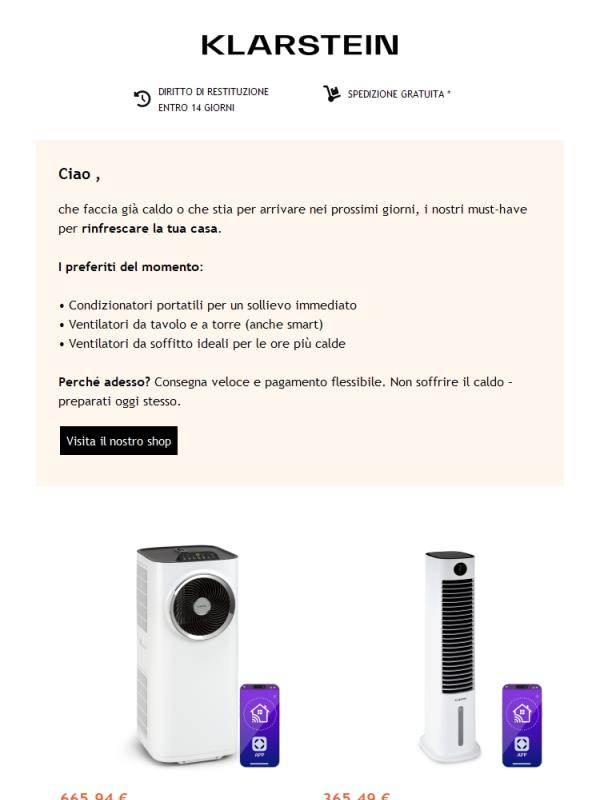 ❄️ Rinfresca la tua casa oggi: climatizzatori portatili e ventilatori disponibili