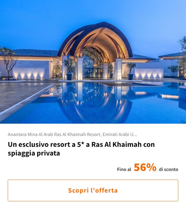 Un esclusivo resort a 5* a Ras Al Khaimah con spiaggia privata