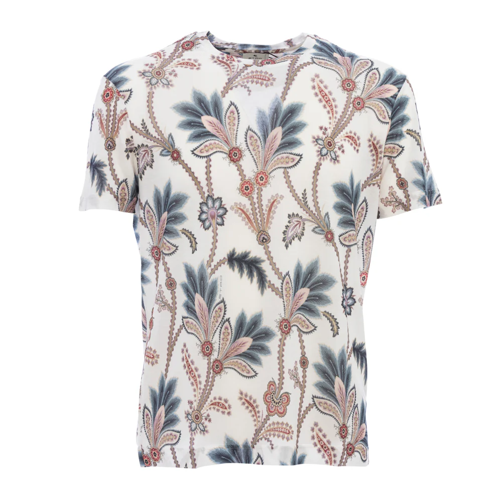 T-Shirt Manica Corta Floreale Bianco