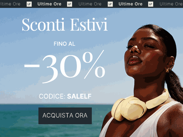 fino al 30 per cento di sconto