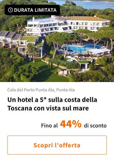 Un hotel a 5* sulla costa della Toscana con vista sul mare