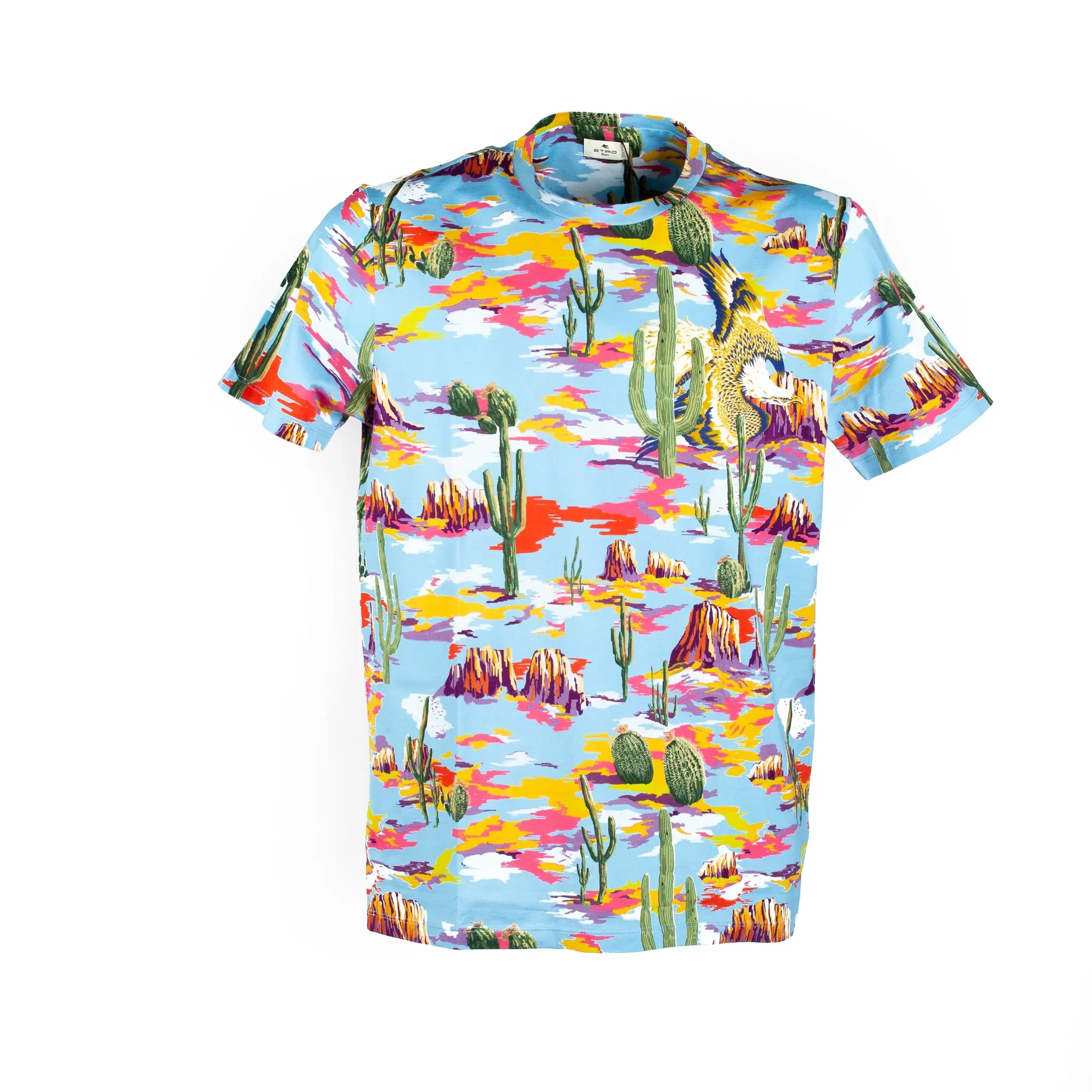 T-Shirt Manica Corta Cactus Azzurra