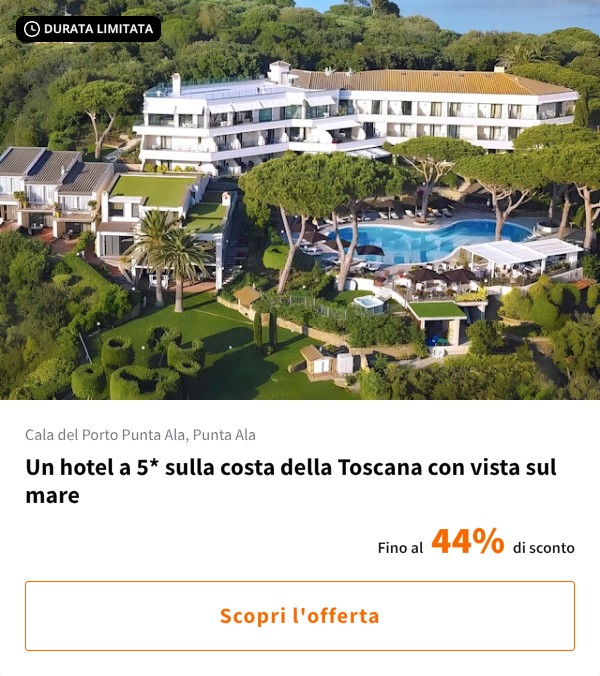 Un hotel a 5* sulla costa della Toscana con vista sul mare