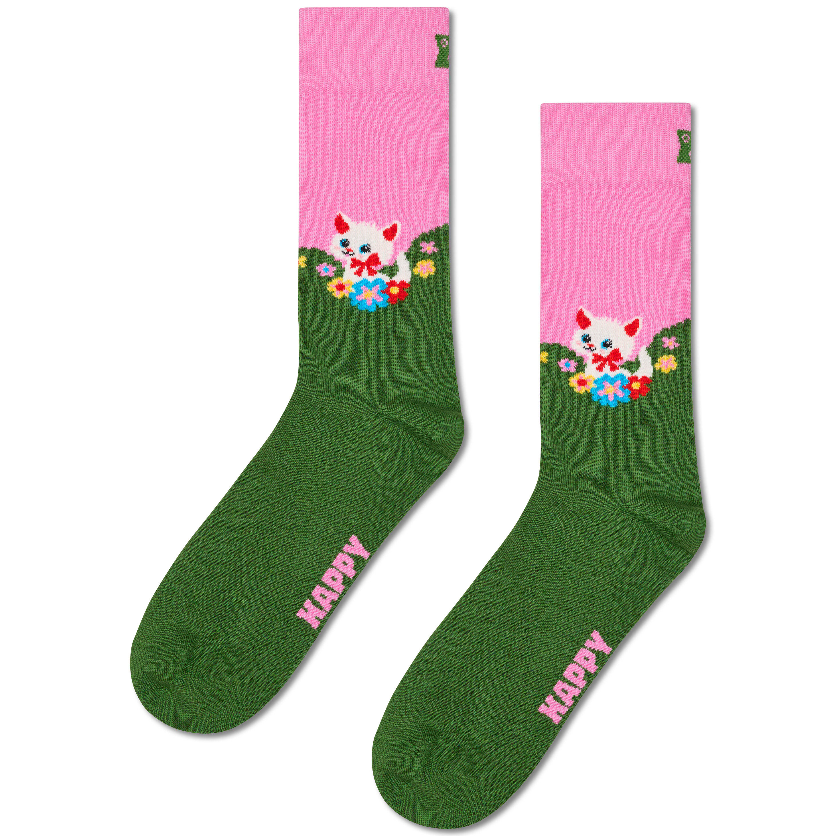 Kitten And Flowers Sock