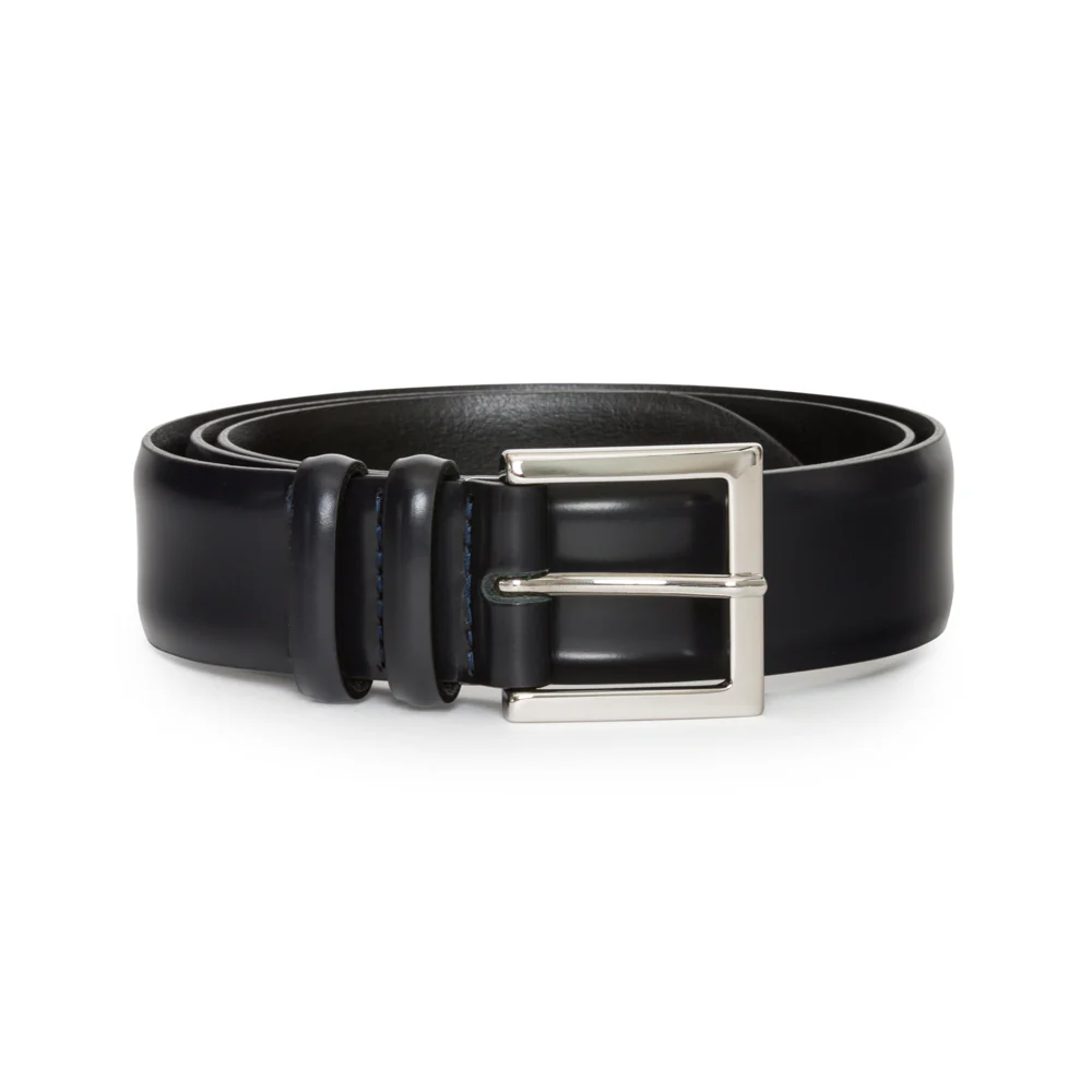 Cintura Classica Calf In Pelle Blu