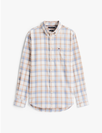 Camicia regular fit a quadri in twill