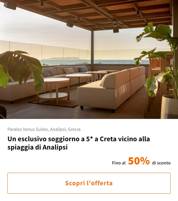 Un esclusivo soggiorno a 5* a Creta vicino alla spiaggia di Analipsi