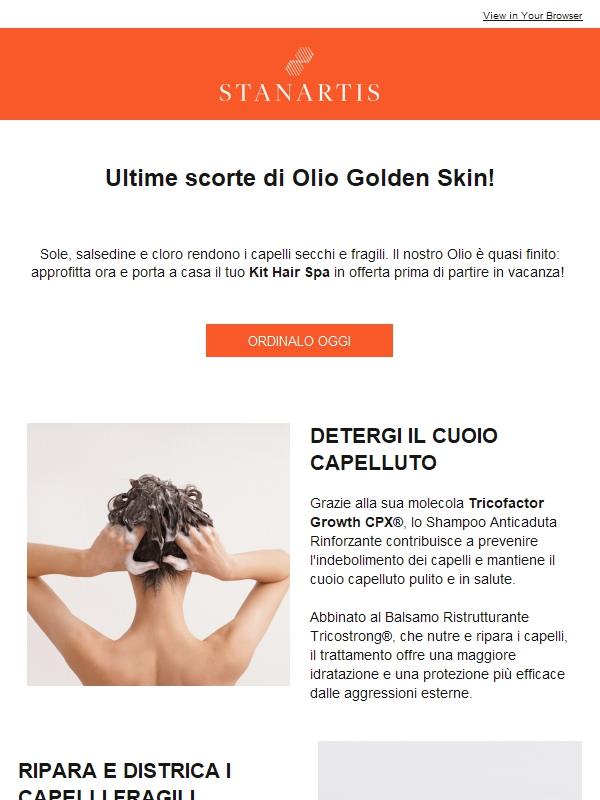 Ultime scorte di Olio Golden Skin: corri a prenderlo!