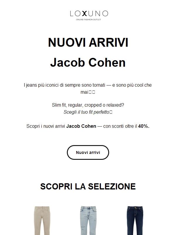 Nuovi arrivi Jacob Cohen: sconti oltre al 40%