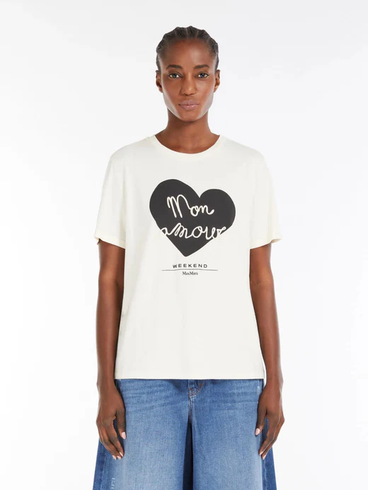 T-Shirt in Jersey di Cotone / Bianco