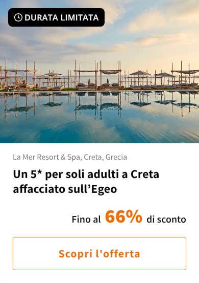 Un 5* per soli adulti a Creta affacciato sull’Egeo