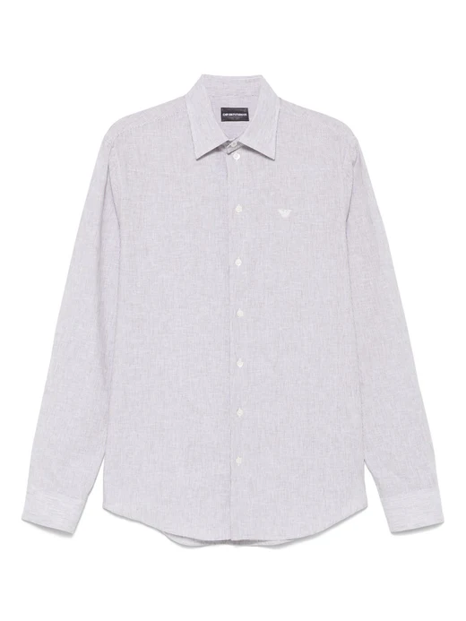 Camicia con Fantasia a Righe / Marrone