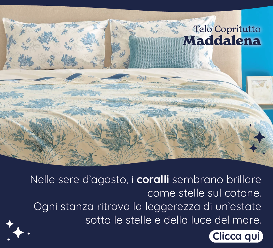 Telo Copritutto in Panama di Cotone Fantasia Corallo - Maddalena