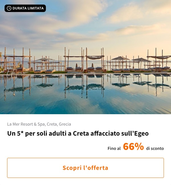 Un 5* per soli adulti a Creta affacciato sull’Egeo