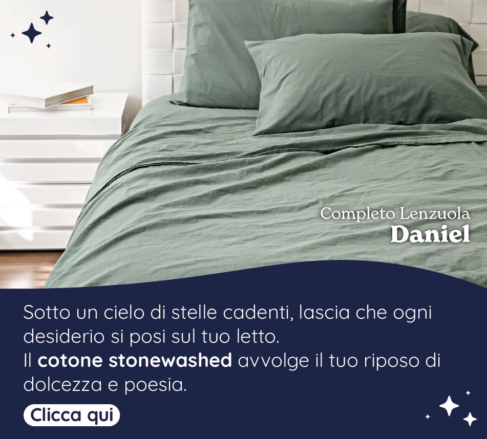 Completo Lenzuola di Cotone StoneWashed No Stiro - Daniel