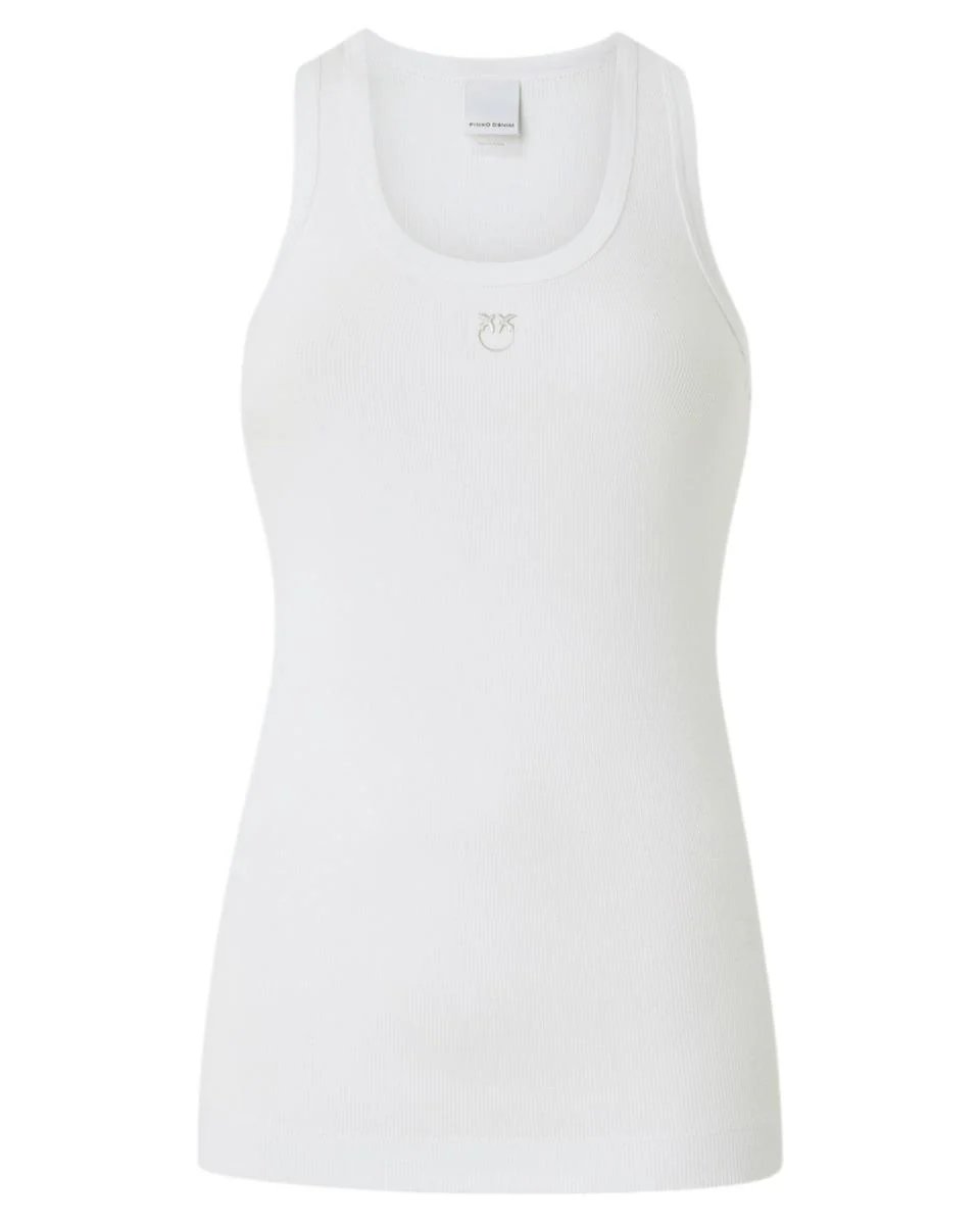 Image of Top Canottiera a Costine con Logo Love Birds