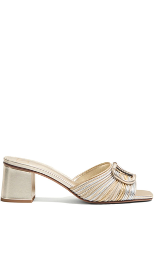 VLogo Signature leather mules