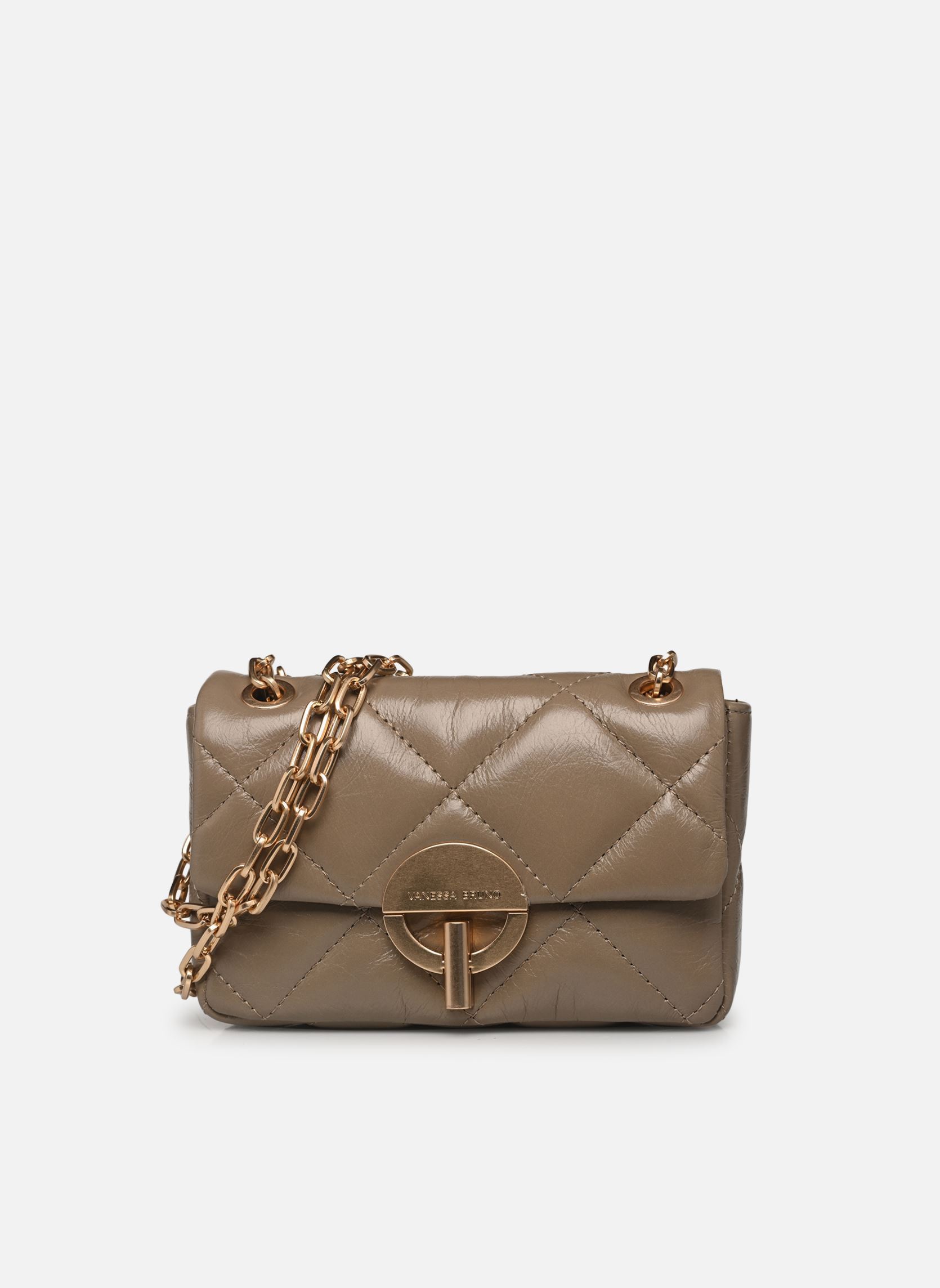 Borse a tracolla Borsa a tracolla - Nano moon in pelle trapuntata donna beige