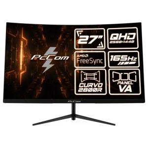 Monitor da gioco PcCom Elysium Go Pro 27" VA QHD 165Hz FreeSync curvo