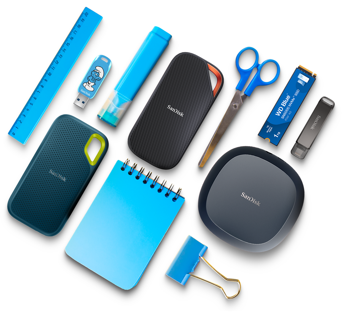 Prodotti Sandisk e materiale scolastico