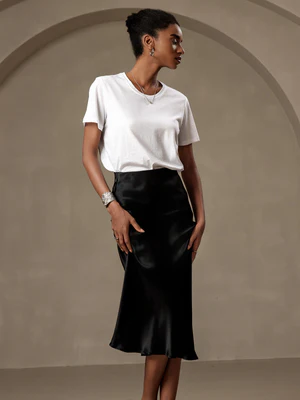Image of Gonna Elegante Basic in Seta Pura