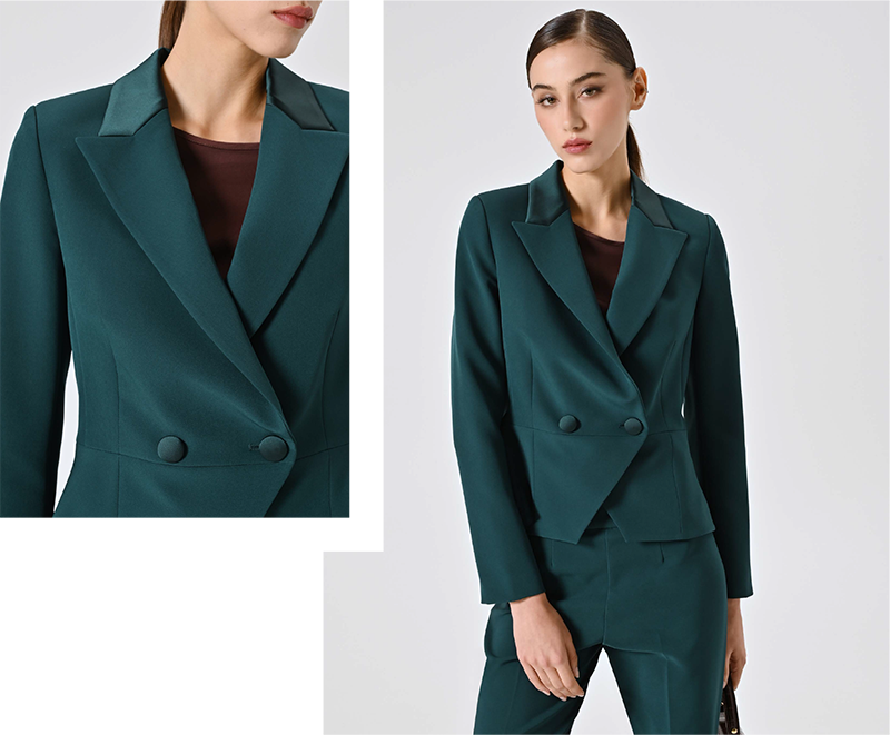 Giacca Verde Smocking in Tessuto Tecnico