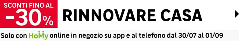 sconti fino al 30% con Homy per rinnovare casa, dal 30 luglio all'1 settembre