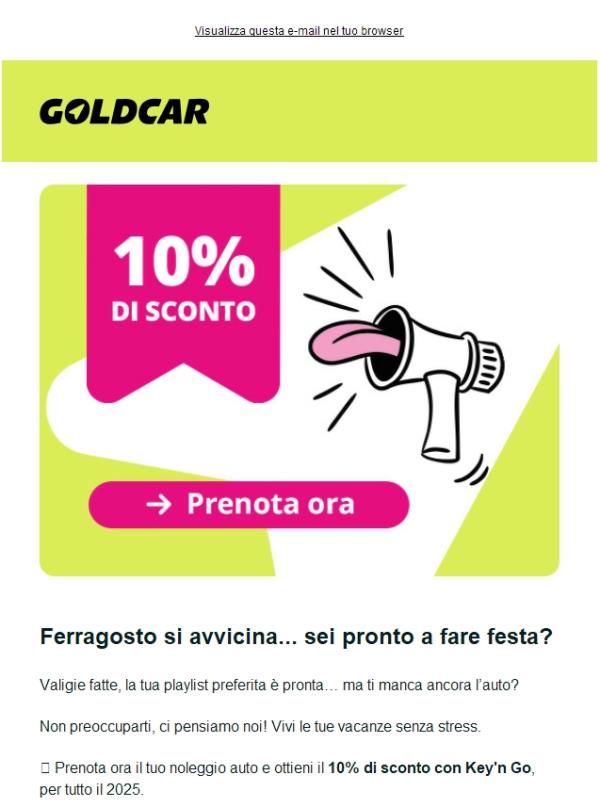 Key'n GO ti aspetta con il 10% di sconto!
