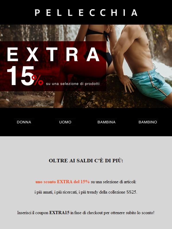 15% EXTRA SU QUESTA SELEZIONE DI ARTICOLI GIA' SCONTATI! 😍