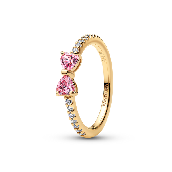Sparkling Pink Bow Ring