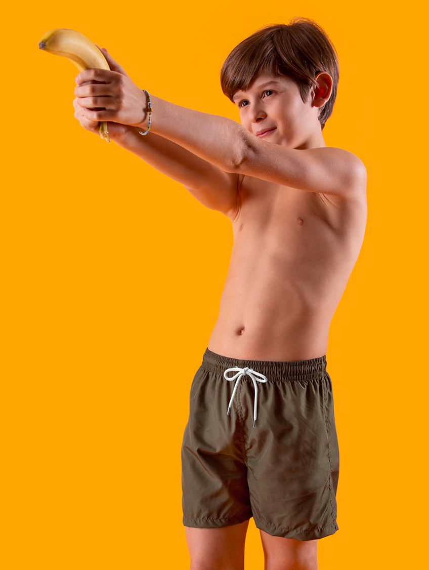 Image of Costume Bimbo Shorts T.u. - 5-8 Anni - Verde Militare