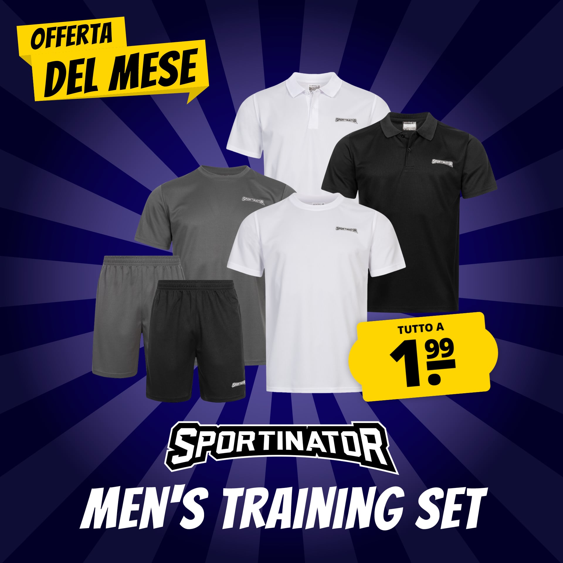 Sportinator essentials uomo polo per l allenamento