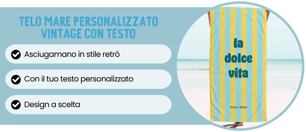 Telo Mare Personalizzato Vintage con Testo